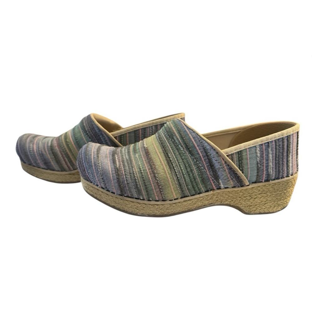 Dansko Pro Clog Rainbow Artisan Weave Multicolor Stripped Nursing Womens 38 - Picture 4 of 8